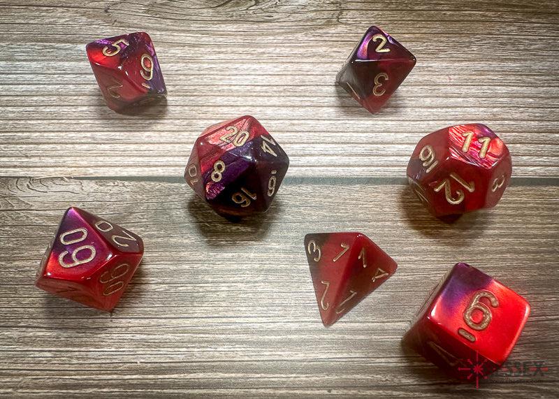 CHX26426 - Chessex: Gemini Purple-Red/gold Polyhedral 7-Dice Set