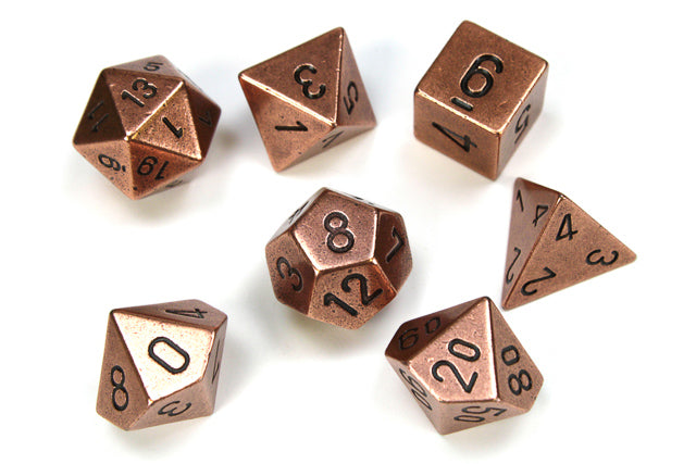 CHX27024 - Chessex: Metal Polyhedral Copper 7-Dice Set