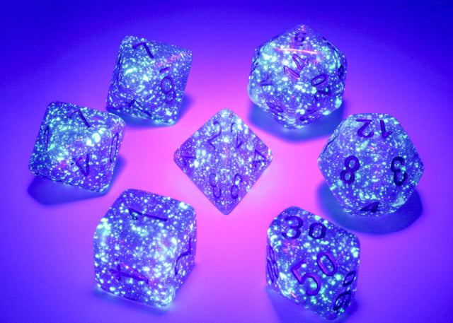 CHX27587 - Chessex: Borealis Royal Purple/gold Luminary Polyhedral 7-Dice Set