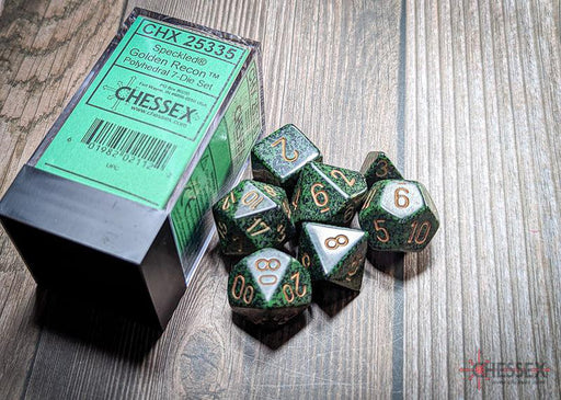 CHX25335 - Chessex: Speckled Golden Recon Polyhedral 7-Dice Set