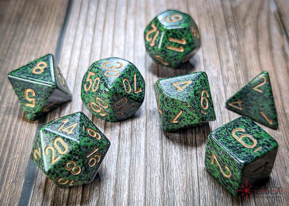 CHX25335 - Chessex: Speckled Golden Recon Polyhedral 7-Dice Set