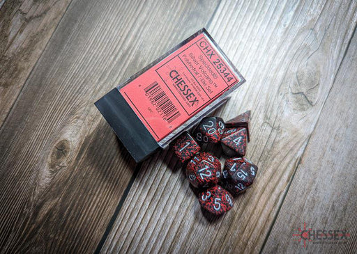 CHX25344 - Chessex: Speckled Silver Volcano Polyhedral 7-Dice Set