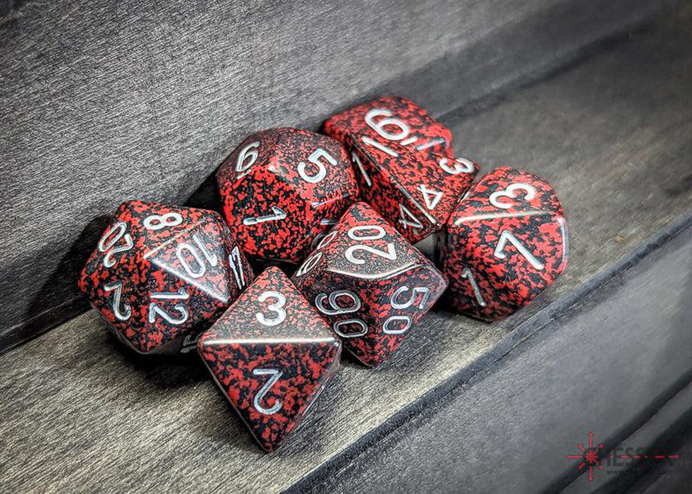 CHX25344 - Chessex: Speckled Silver Volcano Polyhedral 7-Dice Set