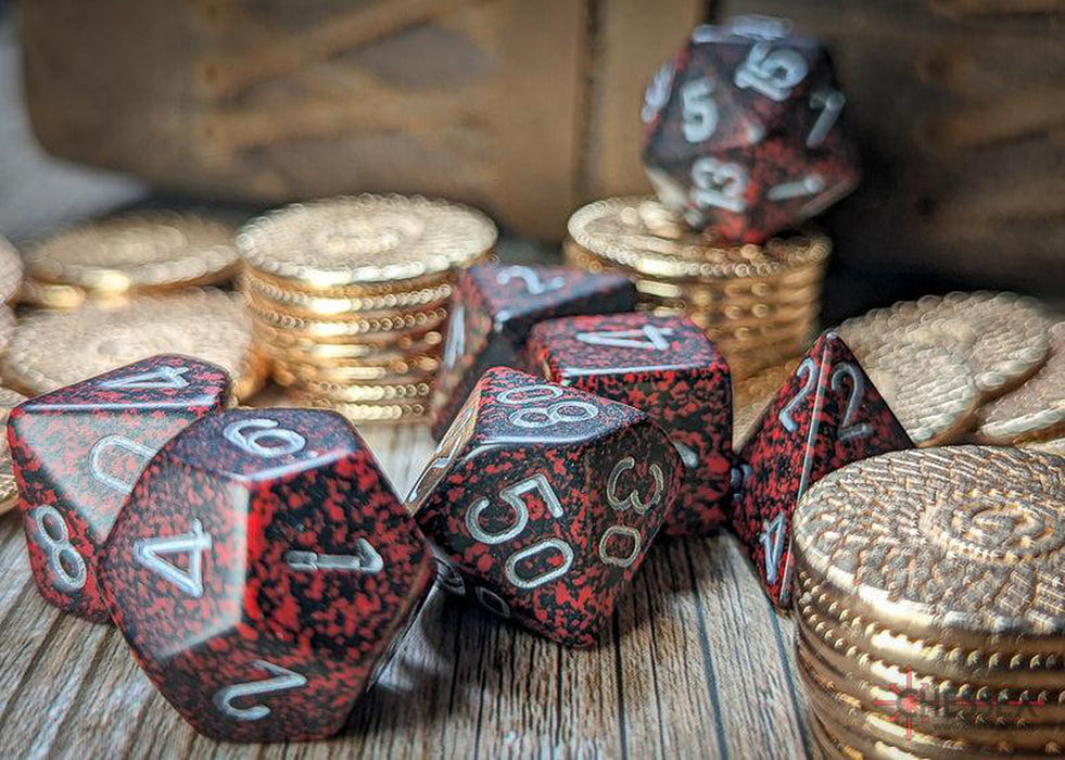 CHX25344 - Chessex: Speckled Silver Volcano Polyhedral 7-Dice Set