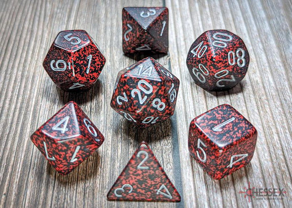 CHX25344 - Chessex: Speckled Silver Volcano Polyhedral 7-Dice Set