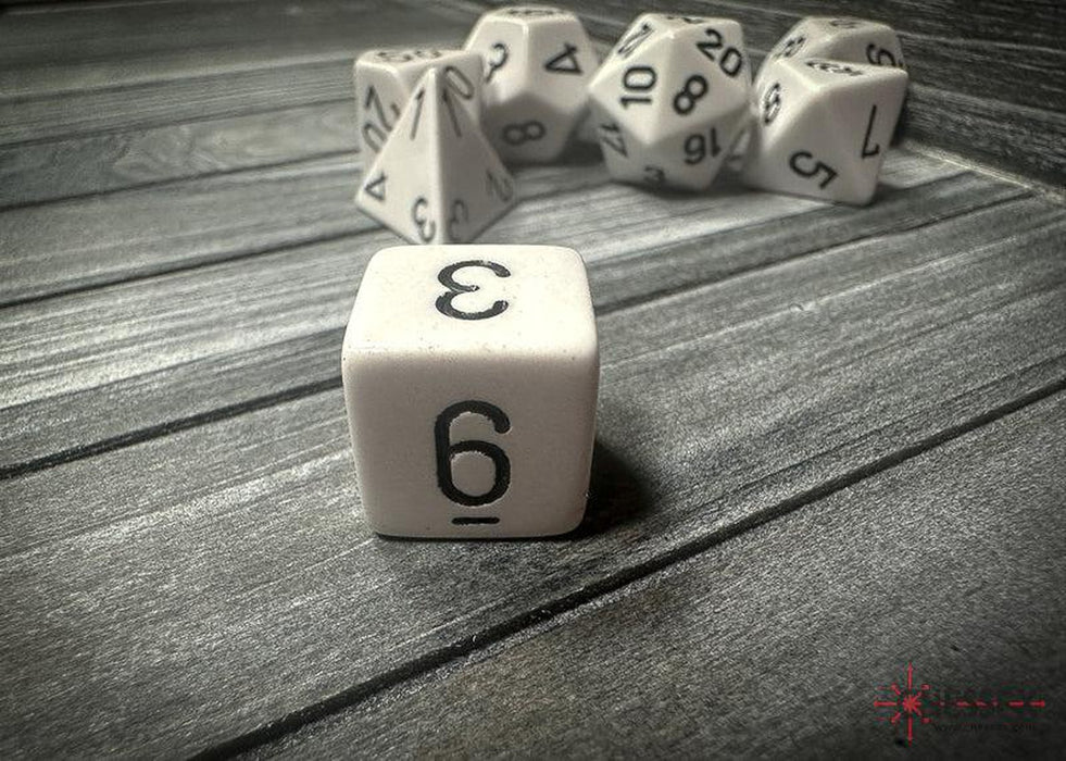 CHX25401 - Chessex: Opaque White/black Polyhedral 7-Dice Set