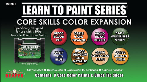 RPR08908 - Reaper Miniatures: Learn to Paint Kit | Core Skills - Color Expansion
