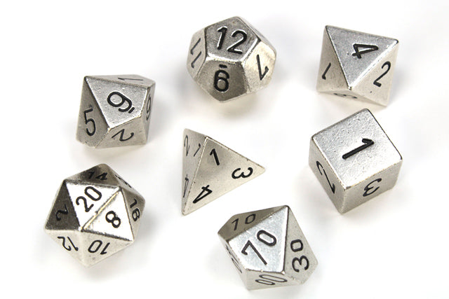 CHX27021 - Chessex: Metal Polyhedral Silver 7-Dice Set