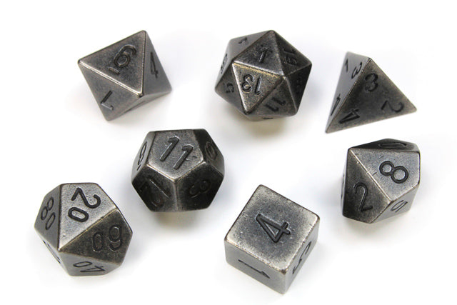 CHX27028 - Chessex: Metal Polyhedral Dark Metal 7-Dice Set