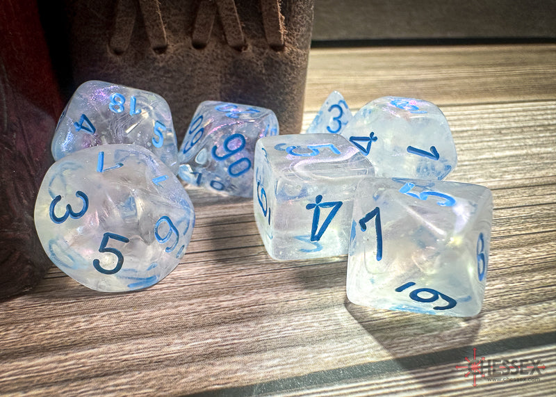 CHX27581 - Chessex: Borealis Icicle/light blue Luminary Polyhedral 7-Dice Set