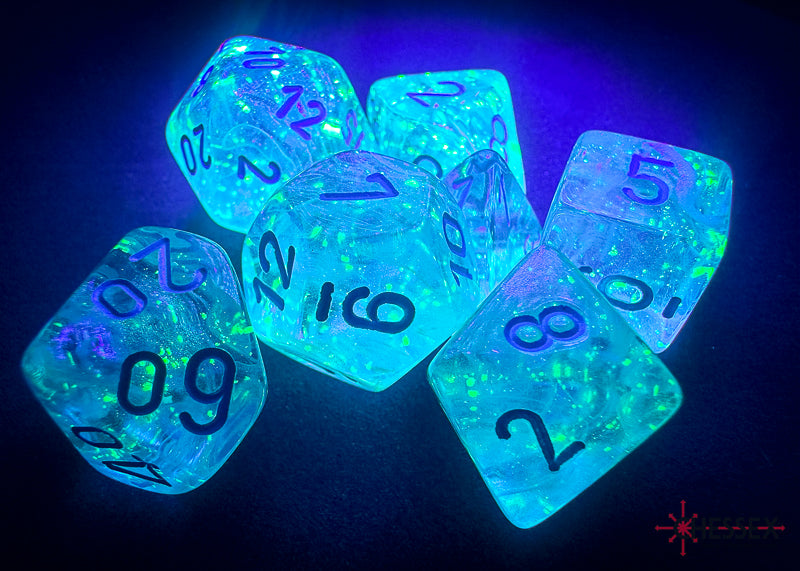 CHX27581 - Chessex: Borealis Icicle/light blue Luminary Polyhedral 7-Dice Set