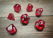 CHX23074 - Chessex: Translucent Red/white Polyhedral 7-Dice Set