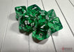 CHX23075 - Chessex: Translucent Green/white Polyhedral 7-Dice Set