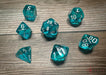 CHX23085 - Chessex: Translucent Teal/white Polyhedral 7-Dice Set