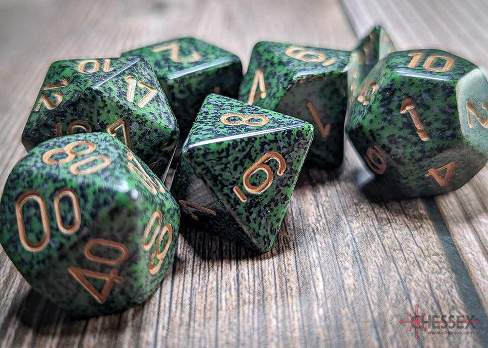 CHX25335 - Chessex: Speckled Golden Recon Polyhedral 7-Dice Set