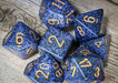 CHX25337 - Chessex: Speckled Golden Cobalt Polyhedral 7-Dice Set