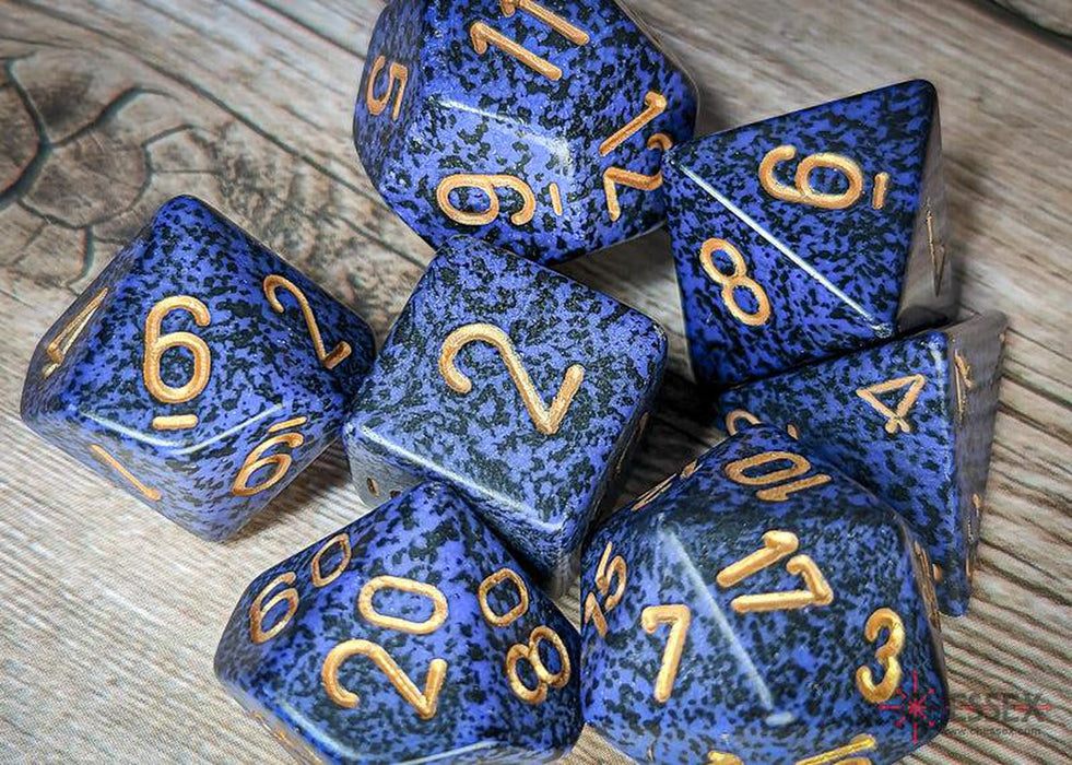 CHX25337 - Chessex: Speckled Golden Cobalt Polyhedral 7-Dice Set