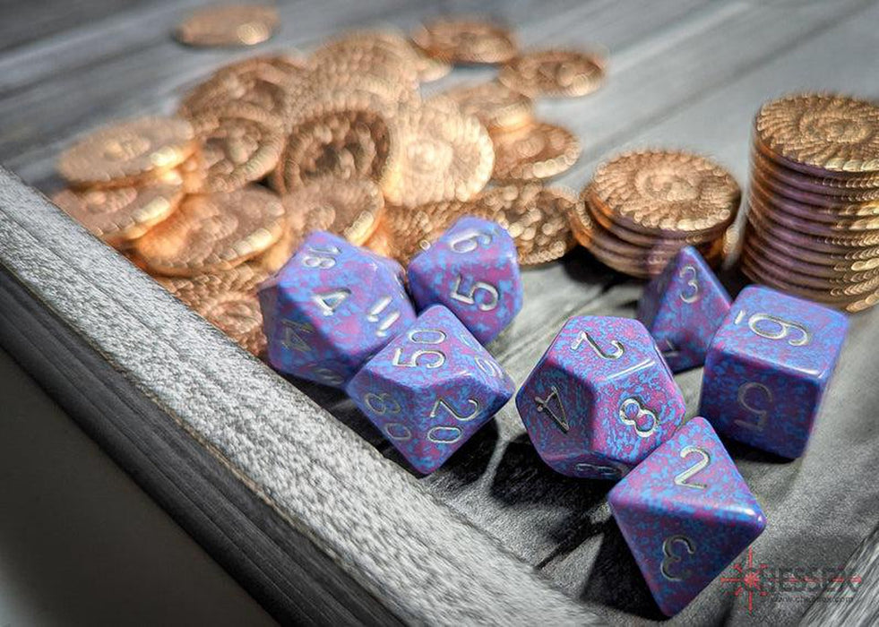 CHX25347 - Chessex: Speckled Silver Tetra Polyhedral 7-Dice Set