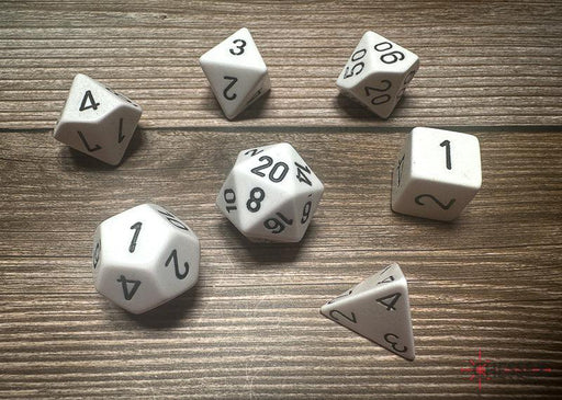 CHX25401 - Chessex: Opaque White/black Polyhedral 7-Dice Set