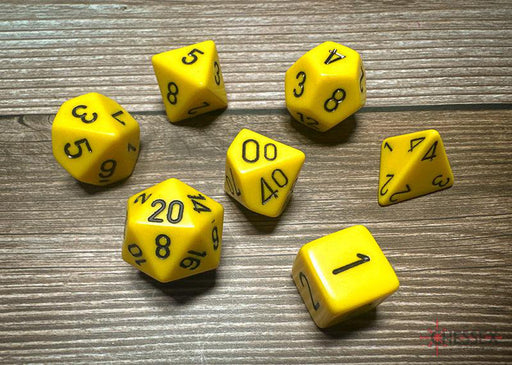 CHX25402 - Chessex: Opaque Yellow/black Polyhedral 7-Dice Set
