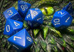 CHX25406 - Chessex: Opaque Blue/white Polyhedral 7-Dice Set