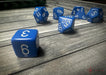 CHX25406 - Chessex: Opaque Blue/white Polyhedral 7-Dice Set