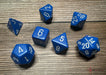 CHX25406 - Chessex: Opaque Blue/white Polyhedral 7-Dice Set