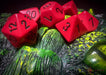 CHX25414 - Chessex: Opaque Red/black Polyhedral 7-Dice Set