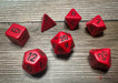 CHX25414 - Chessex: Opaque Red/black Polyhedral 7-Dice Set