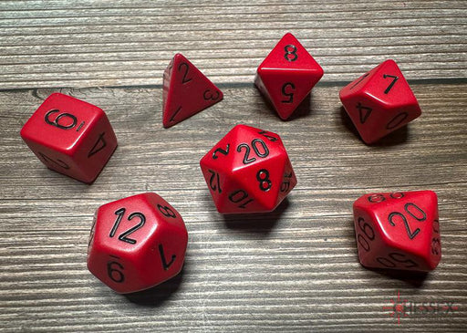 CHX25414 - Chessex: Opaque Red/black Polyhedral 7-Dice Set