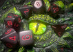 CHX25418 - Chessex: Opaque Black/red Polyhedral 7-Dice Set