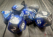 CHX26423 - Chessex: Gemini Blue-Steel/white Polyhedral 7-Dice Set