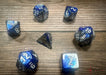 CHX26423 - Chessex: Gemini Blue-Steel/white Polyhedral 7-Dice Set