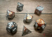 CHX26424 - Chessex: Gemini Copper-Steel/white Polyhedral 7-Dice Set