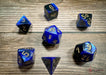 CHX26435 - Chessex: Gemini Black-Blue/gold Polyhedral 7-Dice Set