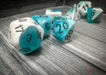 CHX26444 - Chessex: Gemini Teal-White/black Polyhedral 7-Dice Set