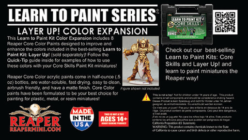 RPR08909 - Reaper Miniatures: Learn to Paint Kit | Layer Up! - Color Expansion