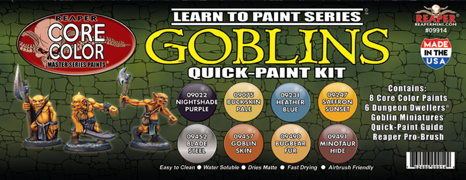 RPR09914 - Reaper Miniatures: Learn to Paint: Goblins | Quick-Paint Kit