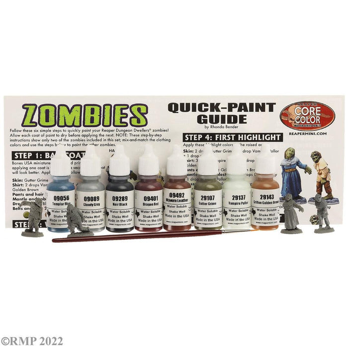 RPR09916 - Reaper Miniatures: Learn to Paint: Zombies | Quick-Paint Kit