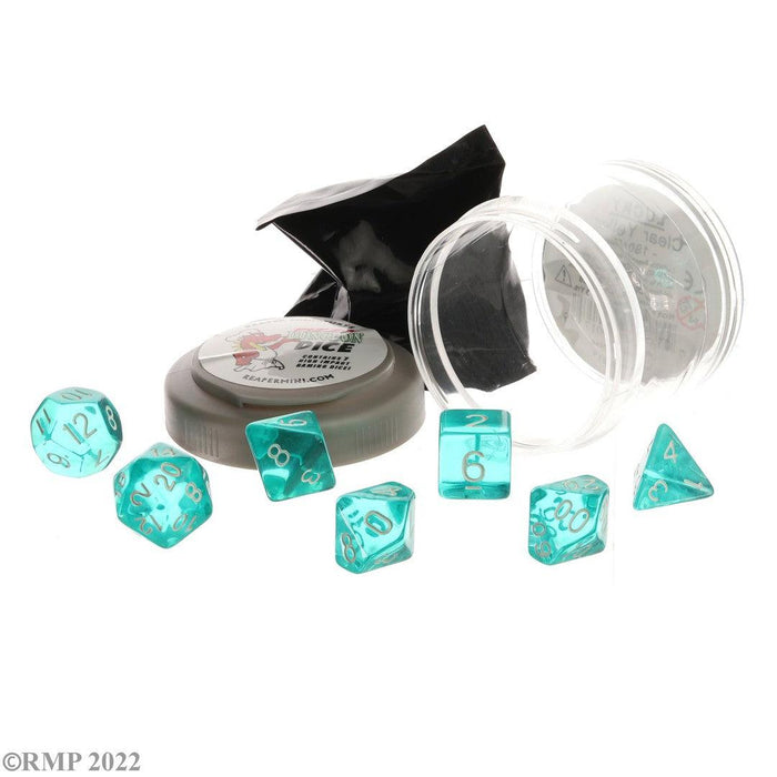 RPR19020 - Reaper Miniatures: Lucky Dice - Clear Teal